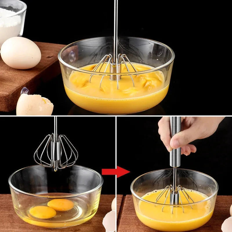 Batedor de Ovos Semi-Automático - Prático, Rápido e Fácil de Limpar
